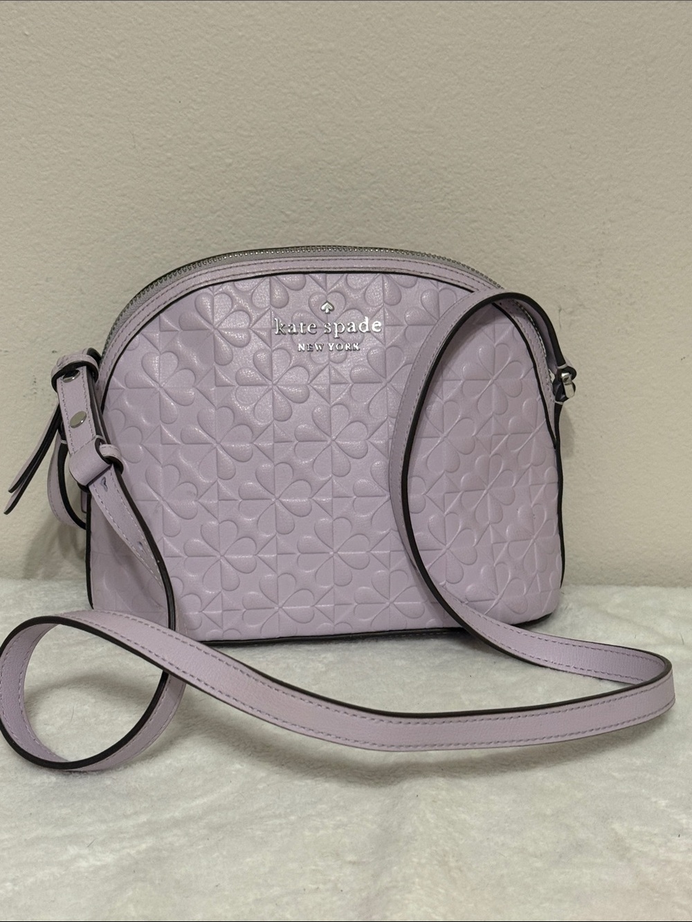 kate spade Lilac Floral Embossed Dome Crossbody Bag